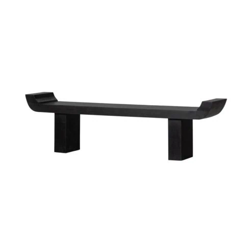 Lox Bankje Mangohout Zwart 183cm