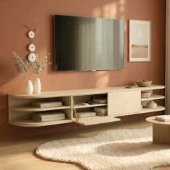 Luca zwevend Tv meubel Zand 220 cm