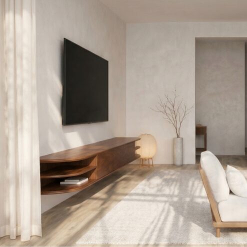 Luca zwevend Tv meubel Walnoot