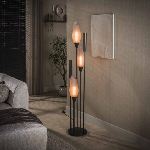 Lucario 5-lichts Vloerlamp bruin-frosted