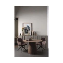 Maan Eettafel Rond MDF Walnoot 120cm