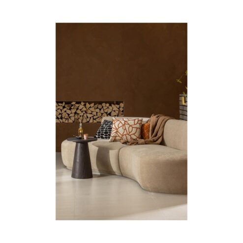 Maan Salontafel rond MDF Donkerbruin 40cm