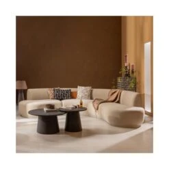 Maan Salontafel rond MDF Donkerbruin 60cm