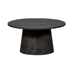 Maan Salontafel rond MDF Donkerbruin 80cm