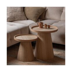 Maud Bijzettafel Conisch rond MDF Naturel 45cm