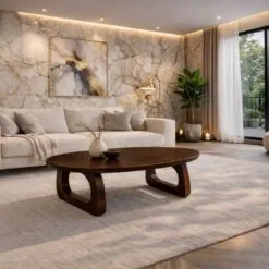 Mike salontafel Mangohout walnoot finish