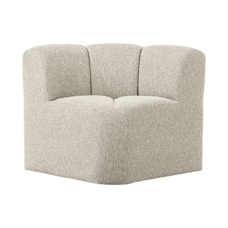 Mojo Eetkamerbank Hoek Met Rugleuning Bouclé Beige Melange