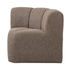 Mojo Eetkamerbank Hoek Met Rugleuning Bouclé Bruin Melange