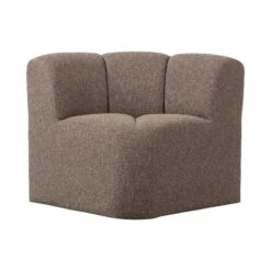 Mojo Eetkamerbank Hoek Met Rugleuning Bouclé Bruin Melange