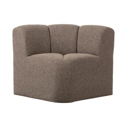 Mojo Eetkamerbank Hoek Met Rugleuning Bouclé Bruin Melange