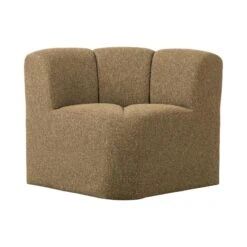 Mojo Eetkamerbank Hoek Met Rugleuning Bouclé Geel/Bruin Melange