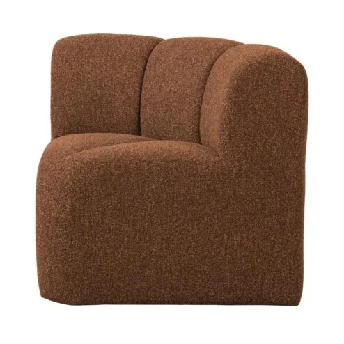 Mojo Eetkamerbank Hoek Met Rugleuning Bouclé Roestbruin Melange