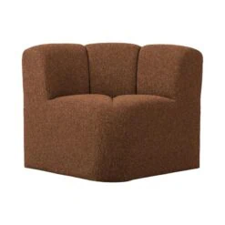Mojo Eetkamerbank Hoek Met Rugleuning Bouclé Roestbruin Melange