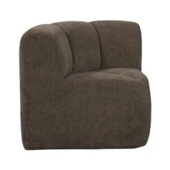 Mojo Eetkamerbank Hoek Met Rugleuning Ribstof Bruin (1)