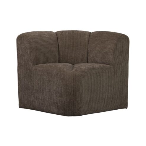 Mojo Eetkamerbank Hoek Met Rugleuning Ribstof Bruin