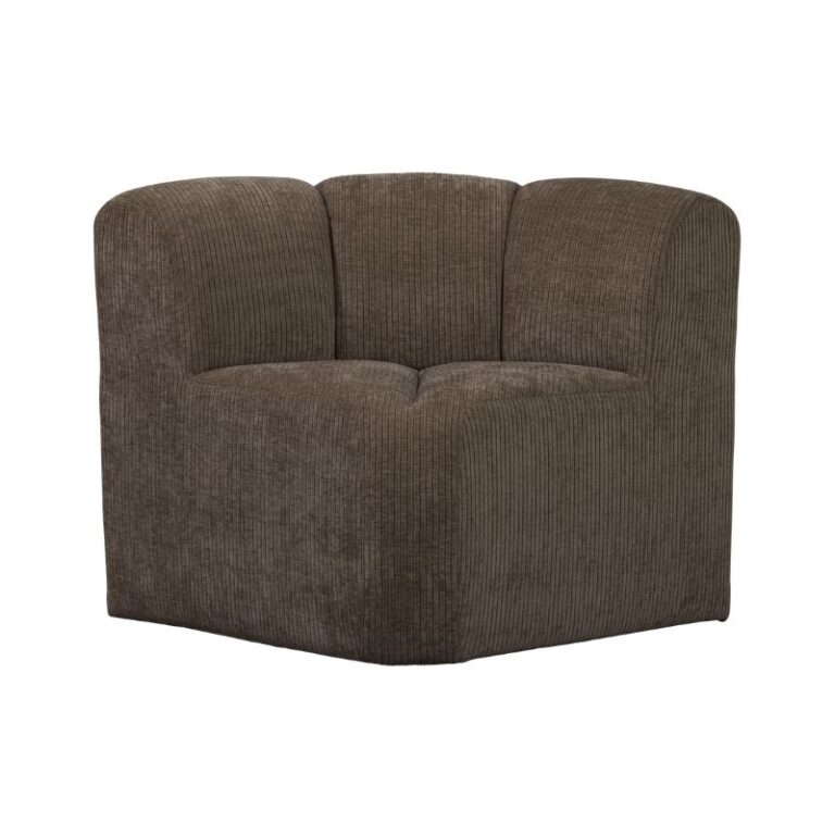 Mojo Eetkamerbank Hoek Met Rugleuning Ribstof Bruin