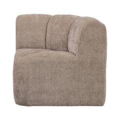 Mojo Eetkamerbank Hoek Met Rugleuning Ribstof Donkerzand