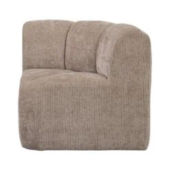 Mojo Eetkamerbank Hoek Met Rugleuning Ribstof Donkerzand