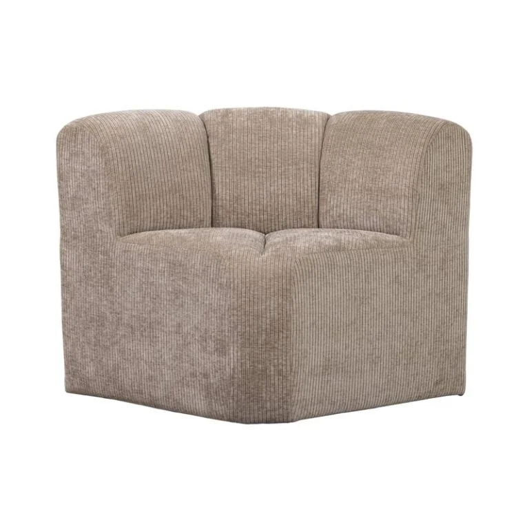 Mojo Eetkamerbank Hoek Met Rugleuning Ribstof Donkerzand