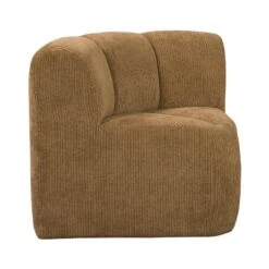 Mojo Eetkamerbank Hoek Met Rugleuning Ribstof Honinggeel