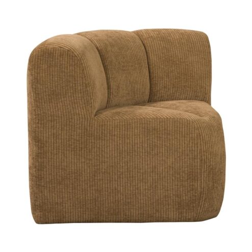 Mojo Eetkamerbank Hoek Met Rugleuning Ribstof Honinggeel