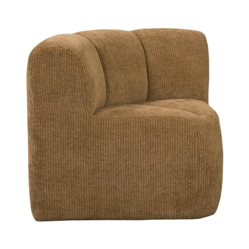 Mojo Eetkamerbank Hoek Met Rugleuning Ribstof Honinggeel