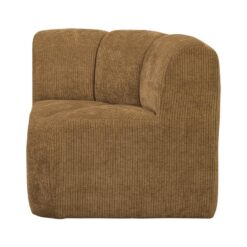 Mojo Eetkamerbank Hoek Met Rugleuning Ribstof Honinggeel