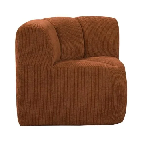 Mojo Eetkamerbank Hoek Met Rugleuning Ribstof Roestbruin