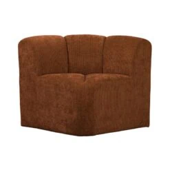 Mojo Eetkamerbank Hoek Met Rugleuning Ribstof Roestbruin