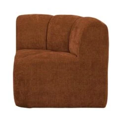 Mojo Eetkamerbank Hoek Met Rugleuning Ribstof Roestbruin