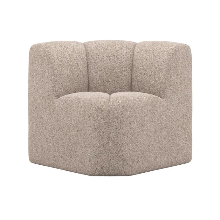 Mojo Eetkamerbank Hoek Met Rugleuning Wollig Donkerzand