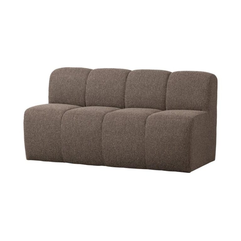 Mojo Eetkamerbank Met Rugleuning Bouclé Bruin Melange 164cm