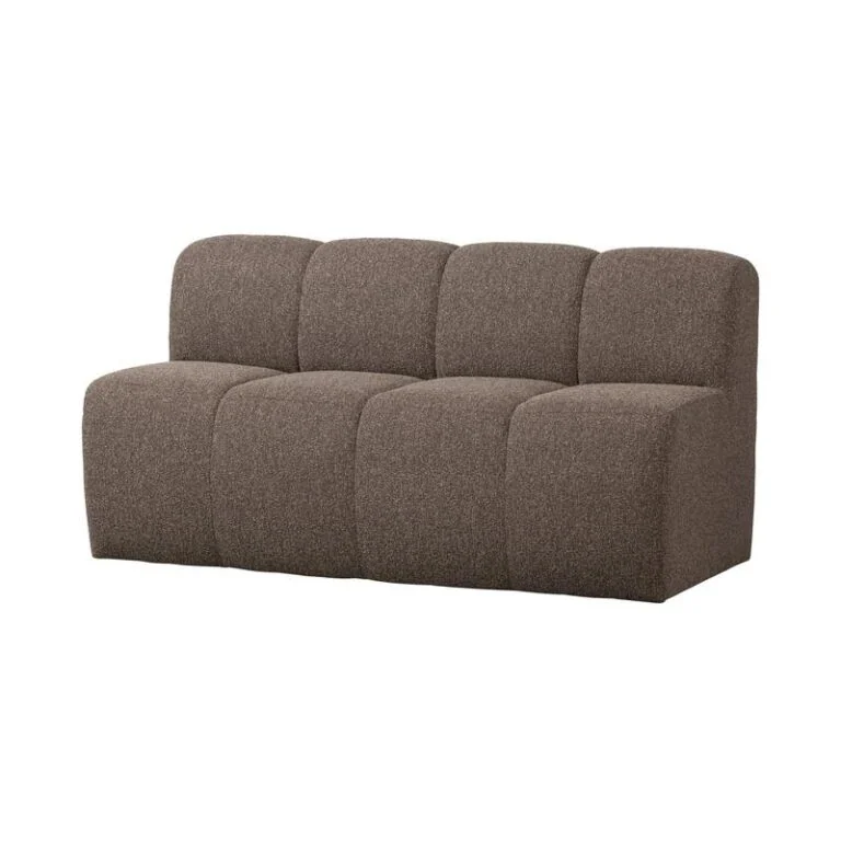 Mojo Eetkamerbank Met Rugleuning Bouclé Bruin Melange 164cm