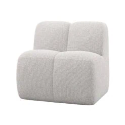 Mojo Eetkamerbank Met Rugleuning Bouclé Ecru Melange 84cm