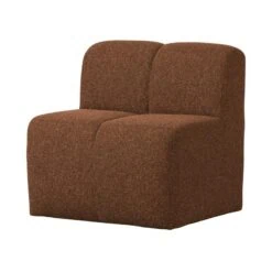 Mojo Eetkamerbank Met Rugleuning Bouclé Roestbruin Melange 84cm