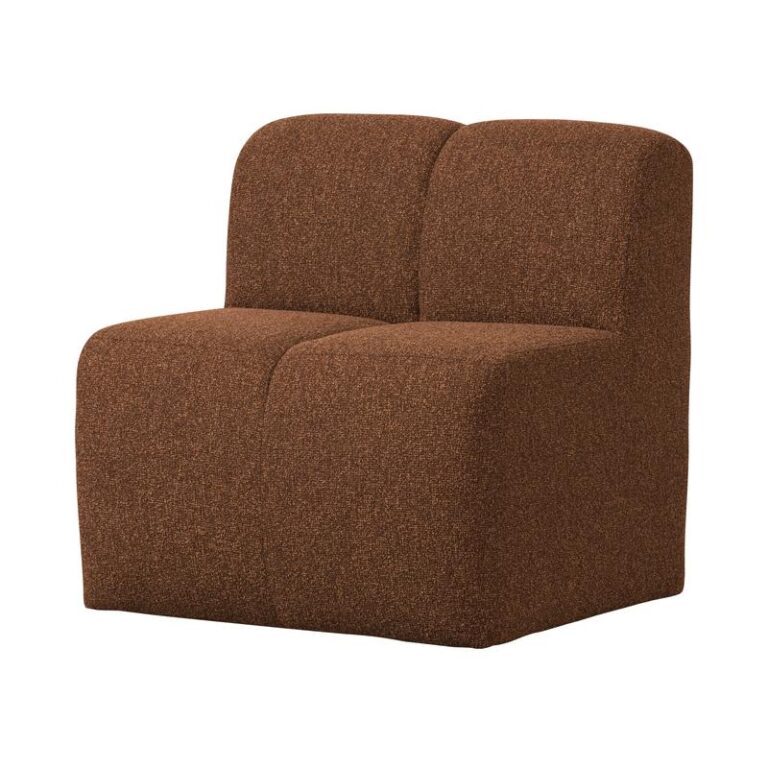 Mojo Eetkamerbank Met Rugleuning Bouclé Roestbruin Melange 84cm