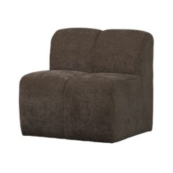 Mojo Eetkamerbank Met Rugleuning Ribstof Bruin 84cm