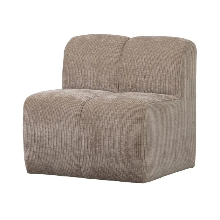 Mojo Eetkamerbank Met Rugleuning Ribstof Donkerzand 84cm