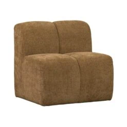 Mojo Eetkamerbank Met Rugleuning Ribstof Honinggeel 84cm