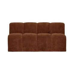 Mojo Eetkamerbank Met Rugleuning Ribstof Roestbruin 164cm