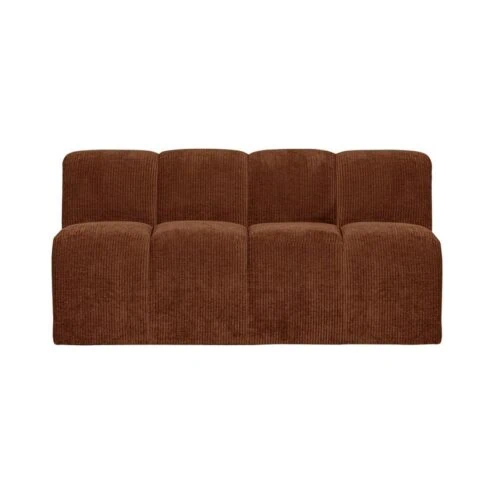 Mojo Eetkamerbank Met Rugleuning Ribstof Roestbruin 164cm