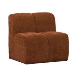 Mojo Eetkamerbank Met Rugleuning Ribstof Roestbruin 84cm