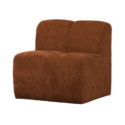 Mojo Eetkamerbank Met Rugleuning Ribstof Roestbruin 84cm