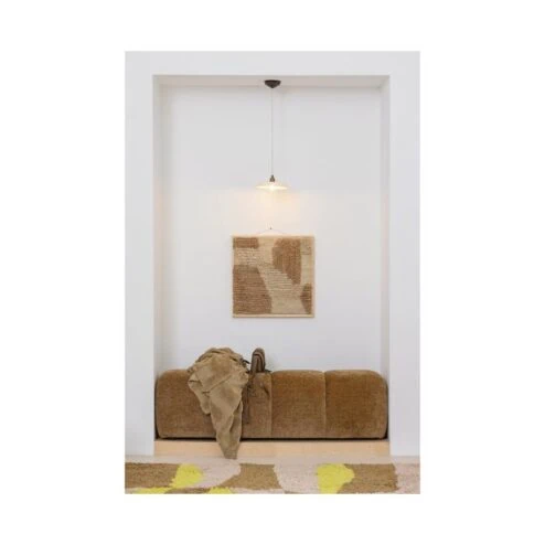 Mojo Eetkamerbank Ribstof Honinggeel 164cm