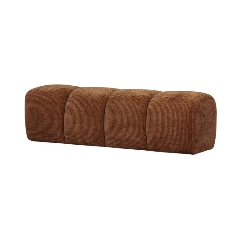 Mojo Eetkamerbank Ribstof Roestbruin 164cm