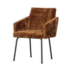 Mount Eetkamerstoel Met Armleuning Chenille Middenbruin
