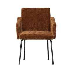 Mount Eetkamerstoel Met Armleuning Chenille Middenbruin