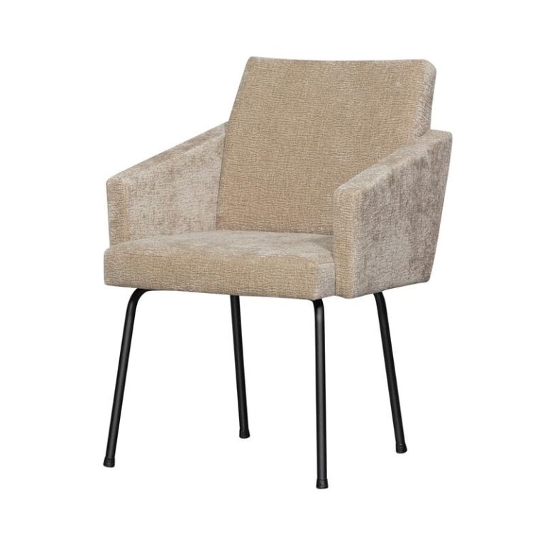 Mount Eetkamerstoel Met Armleuning Chenille Zand