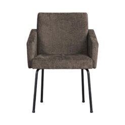 Mount Eetkamerstoel Met Armleuning Grof Geweven Grijs/Bruin