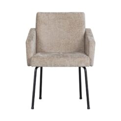 Mount Eetkamerstoel Met Armleuning Grof Geweven Stof Naturel